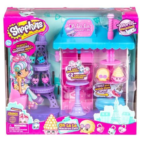 Shopkins ወቅት 8 የዓለም የዕረፍት ጊዜ - ኦ ላ ላ ማካሮን ካፌ Playset