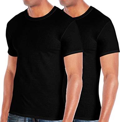 Men Round Neck Short Sleeve Black T-Shirt