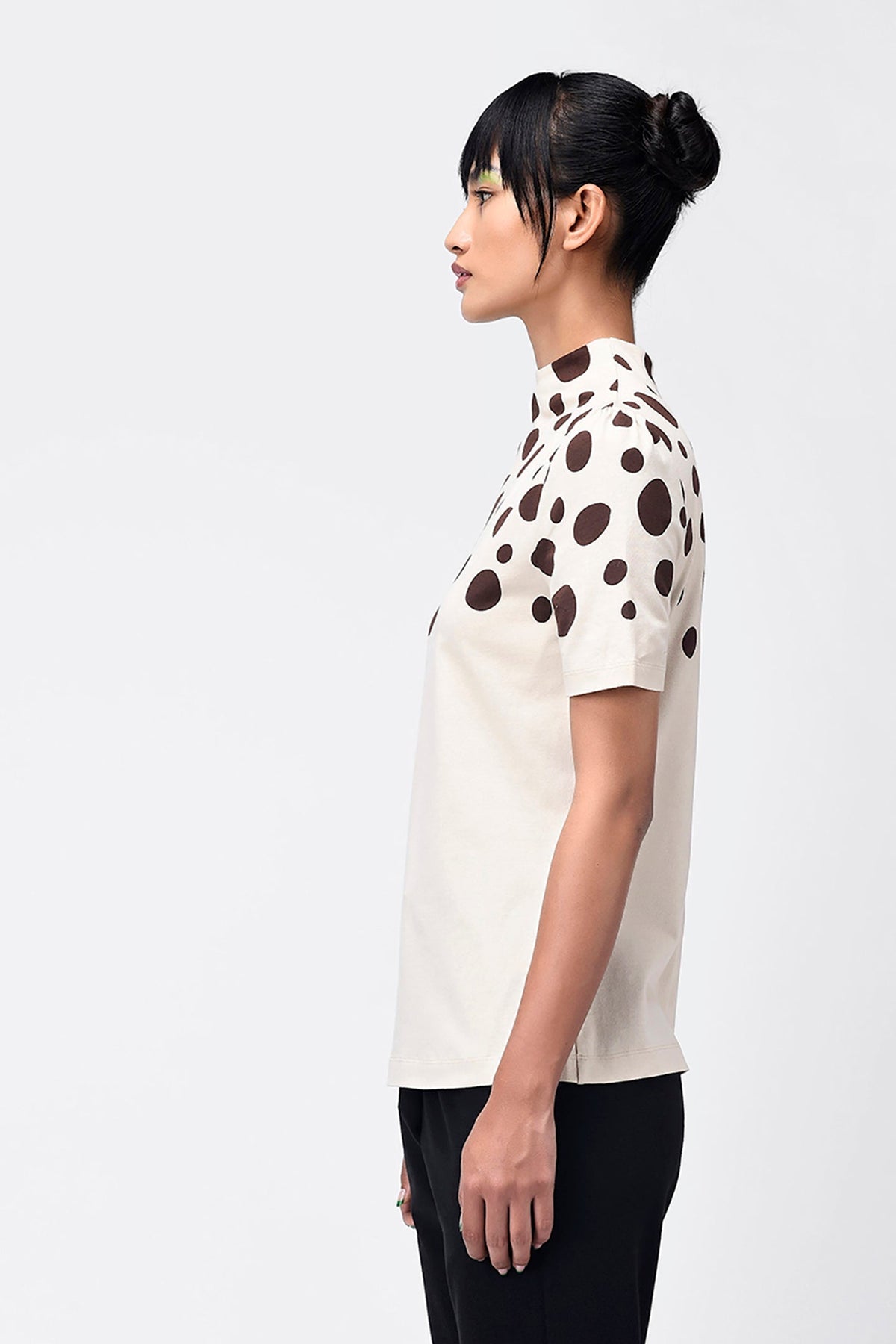 High Neck Printed Womens T Shirt