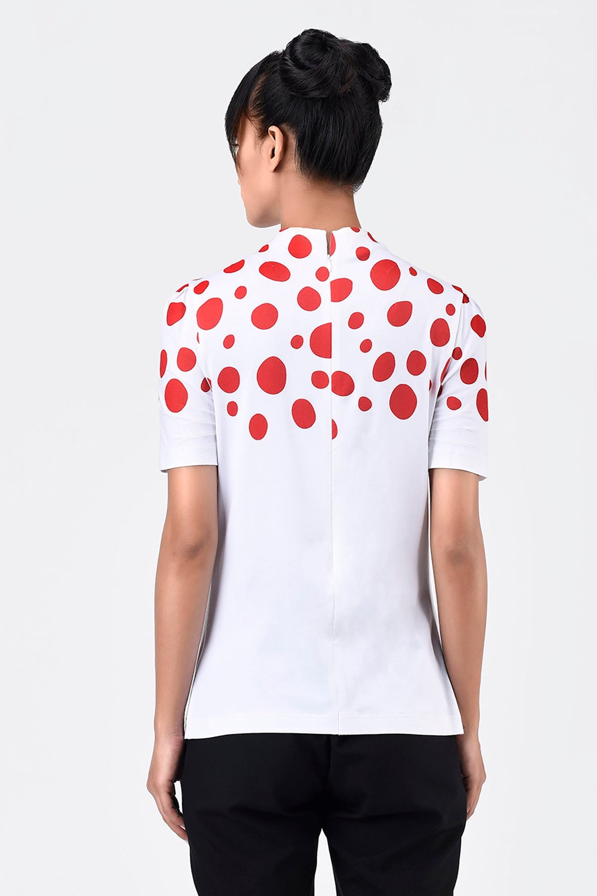 High Neck Printed Womens T Shirt