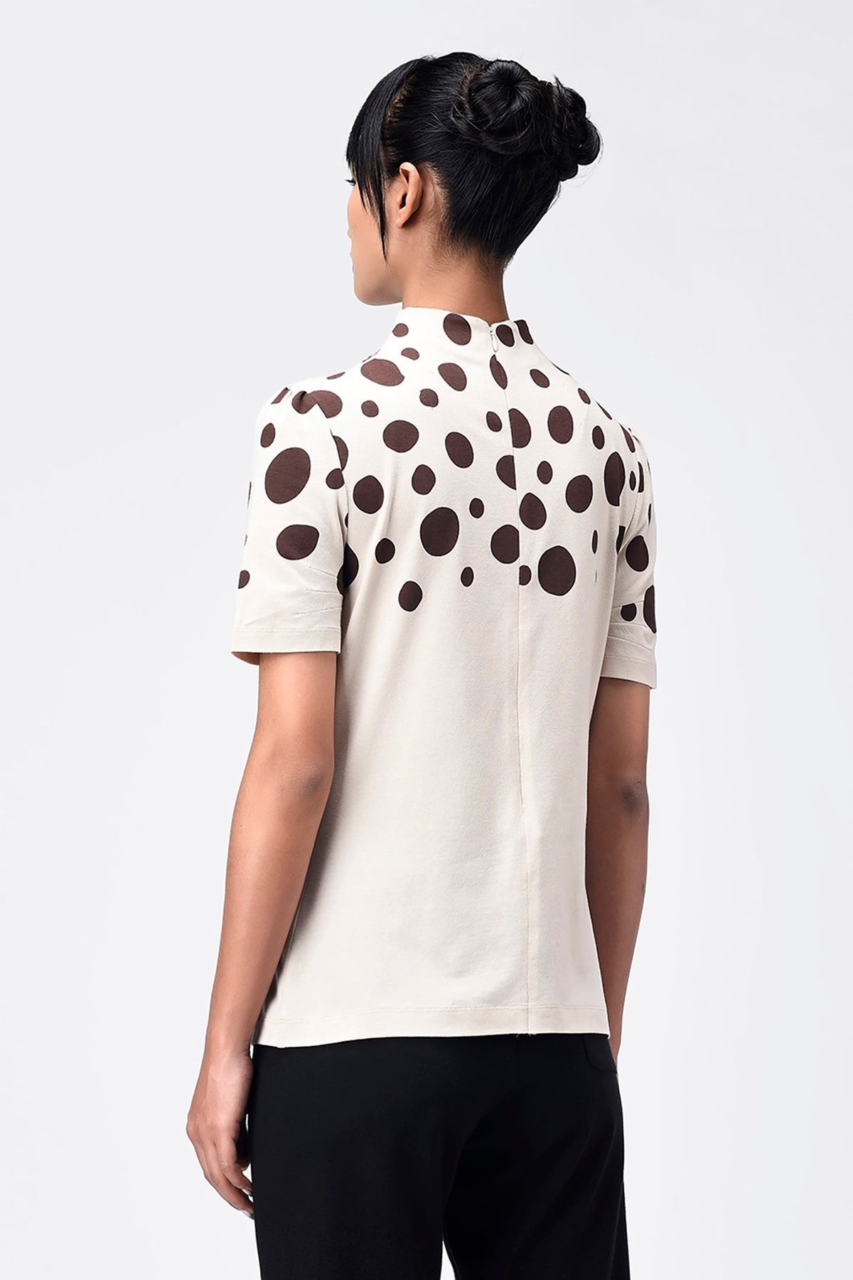 High Neck Printed Womens T Shirt