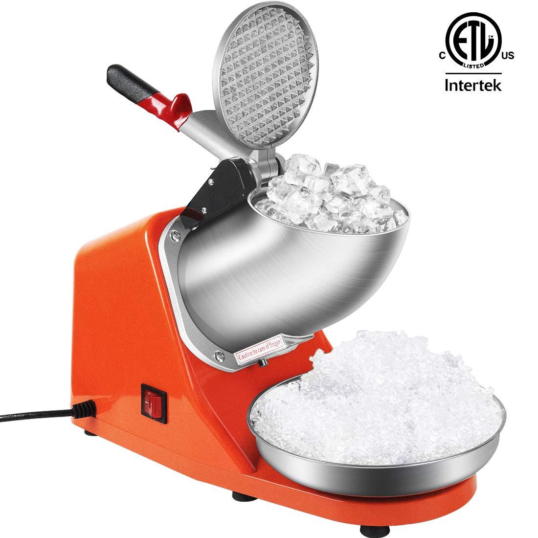 VIVOHOME Électrique Ice Shaver Snow Cone Maker Machine Silver 143lbs/hr pour usage domestique et commercial