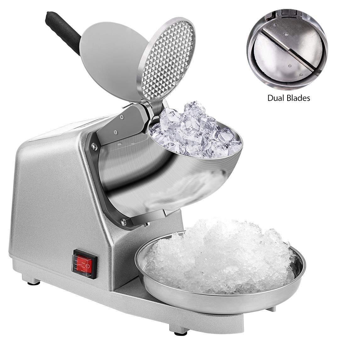 VIVOHOME Électrique Ice Shaver Snow Cone Maker Machine Silver 143lbs/hr pour usage domestique et commercial