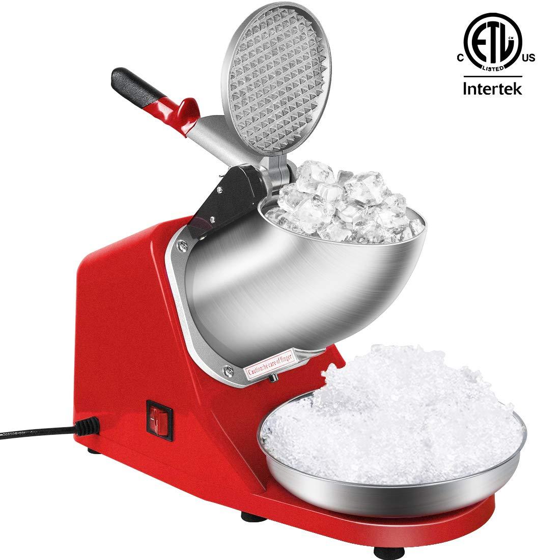 VIVOHOME Électrique Ice Shaver Snow Cone Maker Machine Silver 143lbs/hr pour usage domestique et commercial