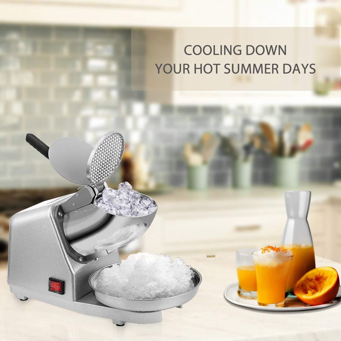 VIVOHOME Électrique Ice Shaver Snow Cone Maker Machine Silver 143lbs/hr pour usage domestique et commercial