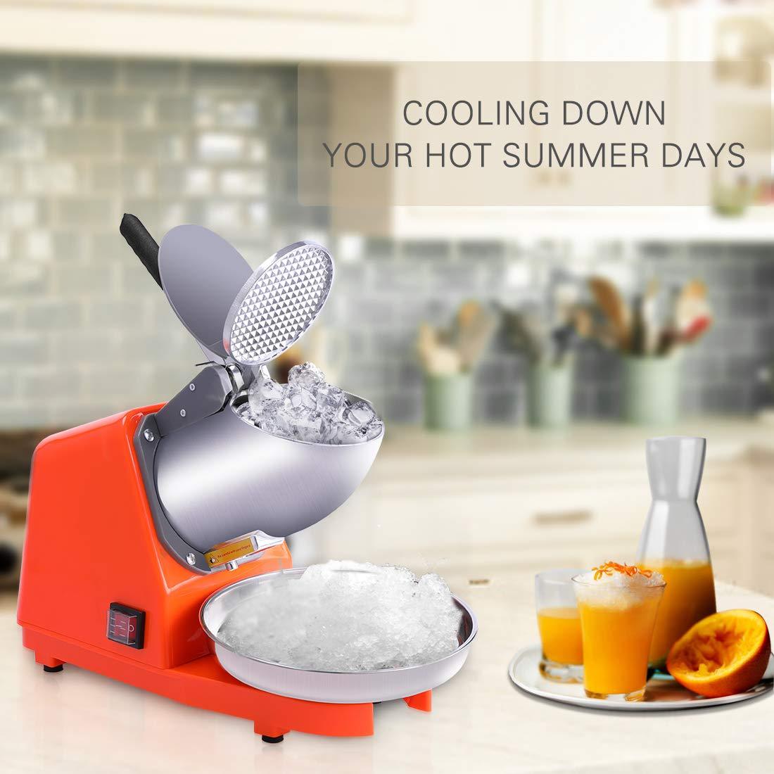 VIVOHOME Électrique Ice Shaver Snow Cone Maker Machine Silver 143lbs/hr pour usage domestique et commercial