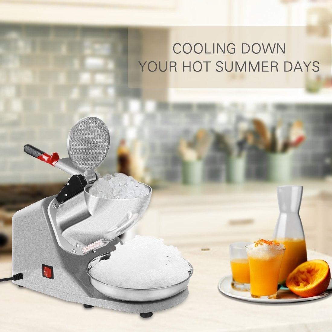 VIVOHOME Électrique Ice Shaver Snow Cone Maker Machine Silver 143lbs/hr pour usage domestique et commercial