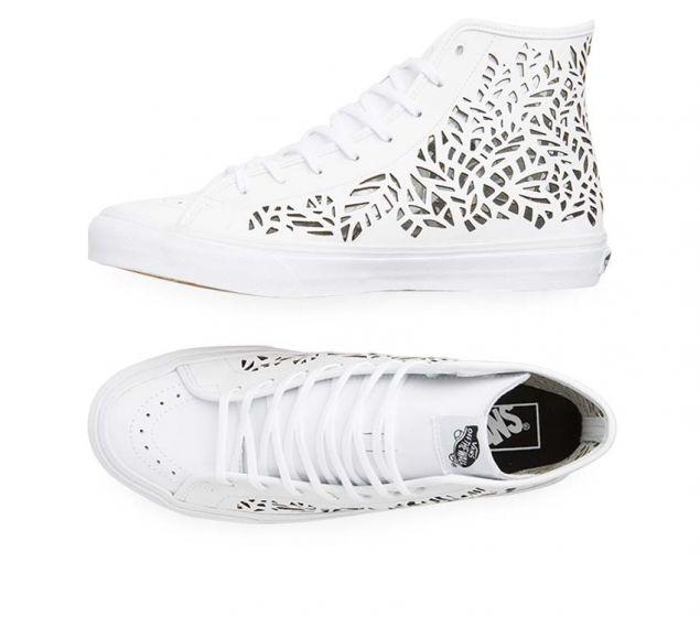 FOURGONS | SK8-HI DECON (DÉCOUPÉ) | FEUILLES/BLANC