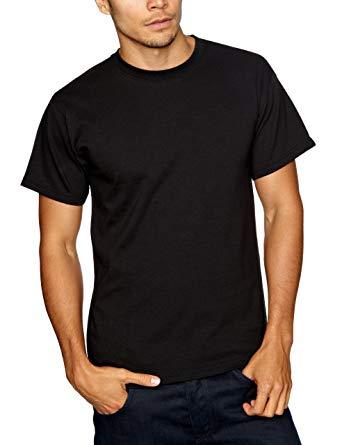 Men Round Neck Short Sleeve Black T-Shirt