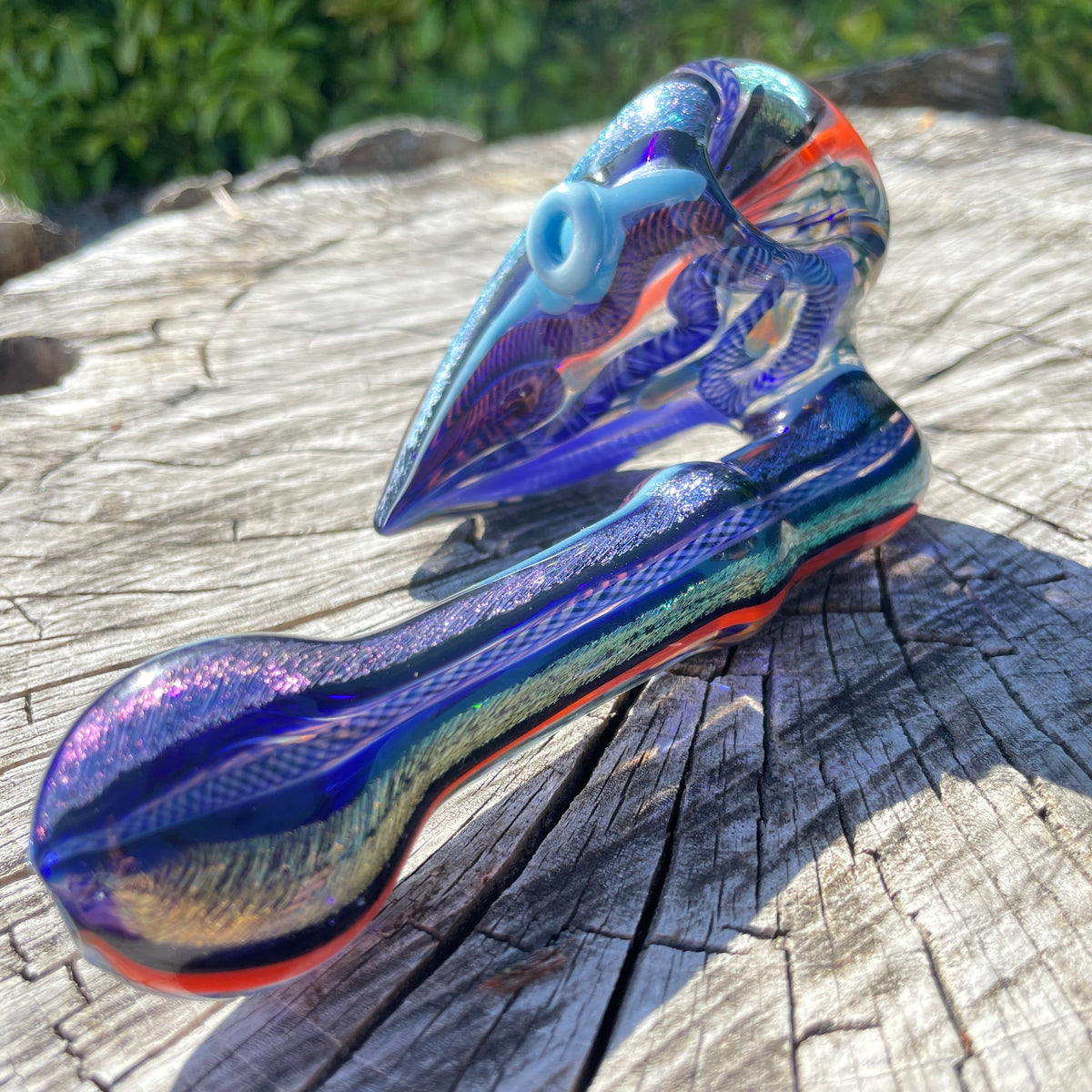 Heady Dichroic Horned Bowl