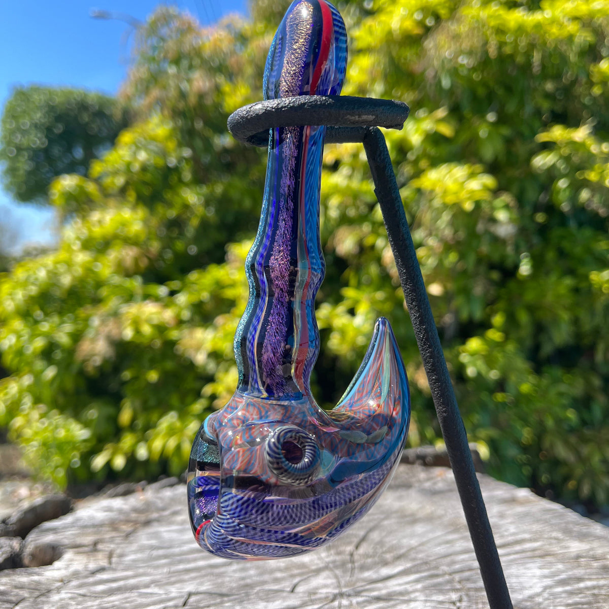 Heady Dichroic Horned Bowl