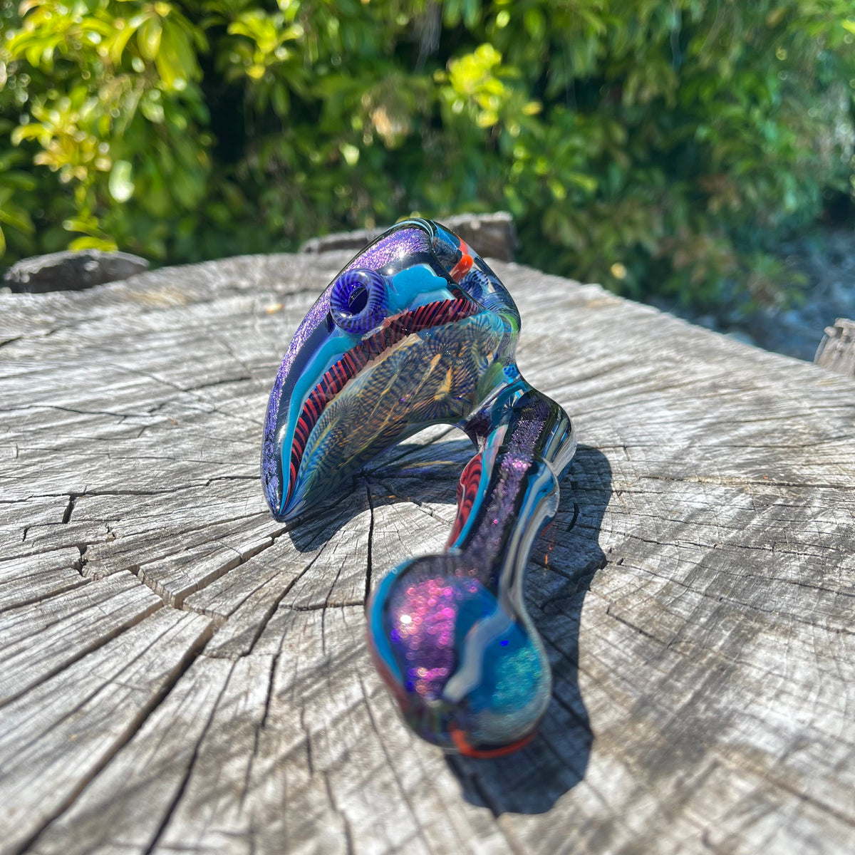 Heady Dichroic Horned Bowl