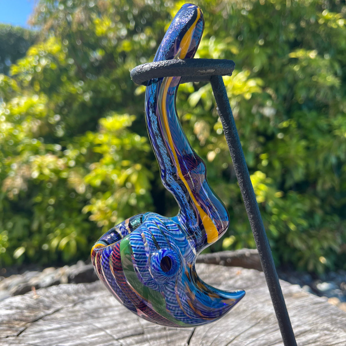 Heady Dichroic Horned Bowl