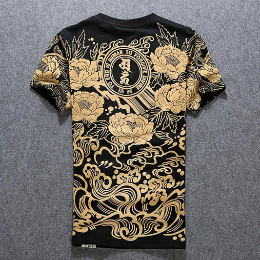 Print O-neck Cotton Men  T-Shirt